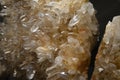 Semi Precious Quartz Crystals Growing Together in a Cluster Royalty Free Stock Photo
