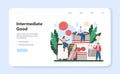 Semi-processed goods production web banner or landing page