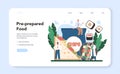 Semi-processed goods production web banner or landing page