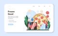 Semi-processed goods production web banner or landing page