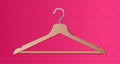 semi realistic clothes hanger vector on gradient pink background with hangers pattern