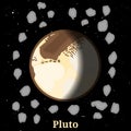 Dwarf Planet Pluto Illustration (Former Ninth Planet in The Kuiper Belt) Royalty Free Stock Photo