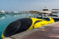 The semi submarine glass speed boat at Marina of Hurghada, Red Sea, Egypt Royalty Free Stock Photo