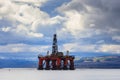 Semi Submersible Oil Rig at Cromarty Firth in Invergordon