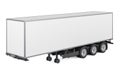 Semi trailer, long isothermal van. 3D rendering Royalty Free Stock Photo