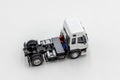 Semi trailer truck lorry container cargo vehicle on white background, View from above, Aerial top view of semi truck with containe Royalty Free Stock Photo