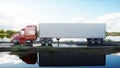 Semi trailer, Truck on the road, highway. Transports, logistics concept. 3d rendering. Royalty Free Stock Photo