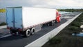 Semi trailer, Truck on the road, highway. Transports, logistics concept. 3d rendering. Royalty Free Stock Photo