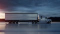 Semi trailer, Truck on the road, highway. Transports, logistics concept. 3d rendering Royalty Free Stock Photo