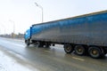 A semi-trailer truck, semitruck, tractor unit and semi-trailer to carry freight. Royalty Free Stock Photo