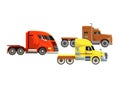 Semi trailer truck vector vehicle transport delivery cargo shipping illustration transporting set of trucking freight Royalty Free Stock Photo