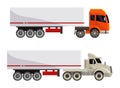 Semi trailer truck vector vehicle transport delivery cargo shipping illustration transporting set of trucking freight Royalty Free Stock Photo