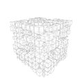 Semi transparent cubes in 3D pattern