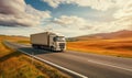 Semi Truck Driving on a Country Road Royalty Free Stock Photo