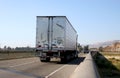 Semi truck on freeway Royalty Free Stock Photo