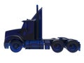 Semi truck - glass blue Royalty Free Stock Photo