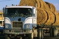 Semi truck with hay Royalty Free Stock Photo