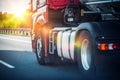 Semi Truck on a Highway Royalty Free Stock Photo