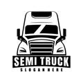 Semi truck illustration logo design vector Royalty Free Stock Photo