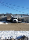 Semi truck in loading dock