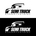 Semi truck logo design Royalty Free Stock Photo