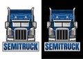 Semi truck logo design vector Royalty Free Stock Photo