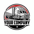 Semi truck logo. Trucking company logo. Premium logo vector isolated Royalty Free Stock Photo