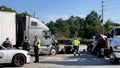 Semi truck and pickup truck collision sequence 18 of 22