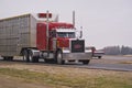 Semi truck pulling a livestock trailer Royalty Free Stock Photo