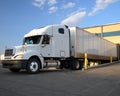 Semi Truck / Tractor Trailer at loading dock Royalty Free Stock Photo