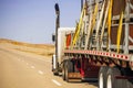 Semi Truck Trailer Oversize Cargo Secured with Lashing Straps