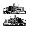 Semi truck trailer vector isolated image. 18 wheeler vector isolated Royalty Free Stock Photo