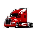 Semi truck trailer vector isolated image. 18 wheeler vector isolated Royalty Free Stock Photo