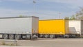 Semi Truck Trailers Parking Royalty Free Stock Photo