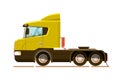 Semi truck transport unit on white background