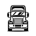 Semi Truck Vector Front View Isolated