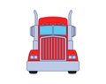 Semi Truck. Vector Lorry. Freight transportation. Flat vector illustration. American truck. Semi Truck. Dump truck trailer cab.