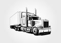 Semi Truck. Vector Lorry. Freight transportation. Modern flat vector illustration. American truck. Semi Truck. Semi Truck. Semi