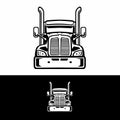 Semi truck 18 wheeler freight big rig front view vector illustration isolated Royalty Free Stock Photo