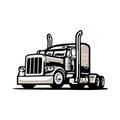 Semi Truck 18 Wheeler Front Side View Vector Image Isolated Royalty Free Stock Photo