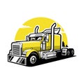 Semi truck 18 wheeler tractor vector illustration Royalty Free Stock Photo