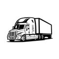 Semi truck 18 wheeler with trailer Royalty Free Stock Photo