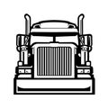 Semi truck 18 wheeler trucker front view vector isolated