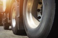 Semi Truck Wheels Tire. Freight Trucks Logistics CargoTransport