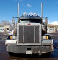 Semi Truck in Winter Royalty Free Stock Photo