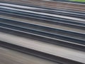 A semiabstract close-up of railway tracks with motion blur