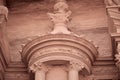 Petra Treasury Facade Top Center Detail Royalty Free Stock Photo