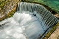 Semicircular dam that cause waterfall 06 Royalty Free Stock Photo