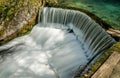 Semicircular dam that cause waterfall 07 Royalty Free Stock Photo