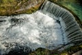 Semicircular dam that cause waterfall 10 Royalty Free Stock Photo